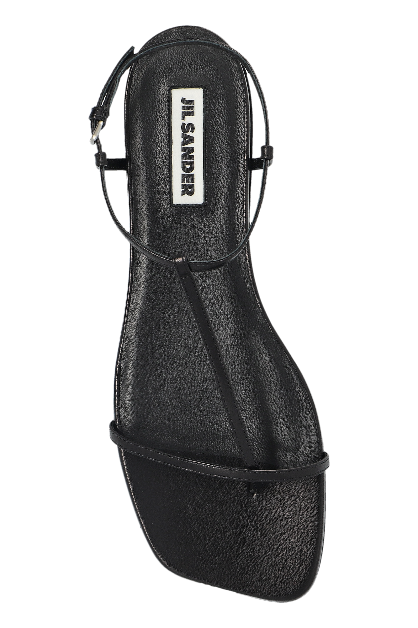 【関税込み】Sandals - Jil Sander - Leather - Black Leather sandals in black - Jil Sander | Mytheresa